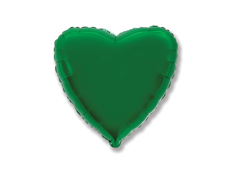 PALLONE MYLAR HEART 18" VERDE 45CM