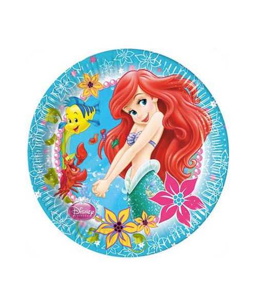 Piatto 23 cm busta 8 *Ariel Mermaid