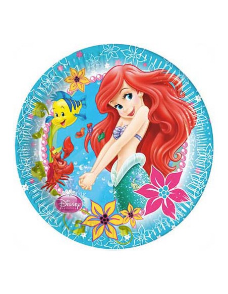 Piatto 23 cm busta 8 *Ariel Mermaid