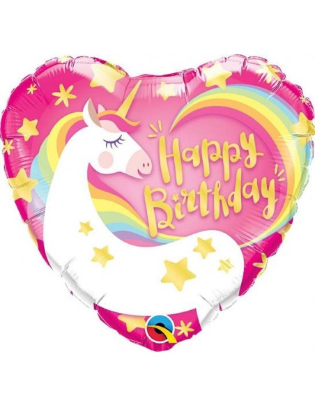 PALLONE MYLAR 18" BDAY MAGICAL UNICORN