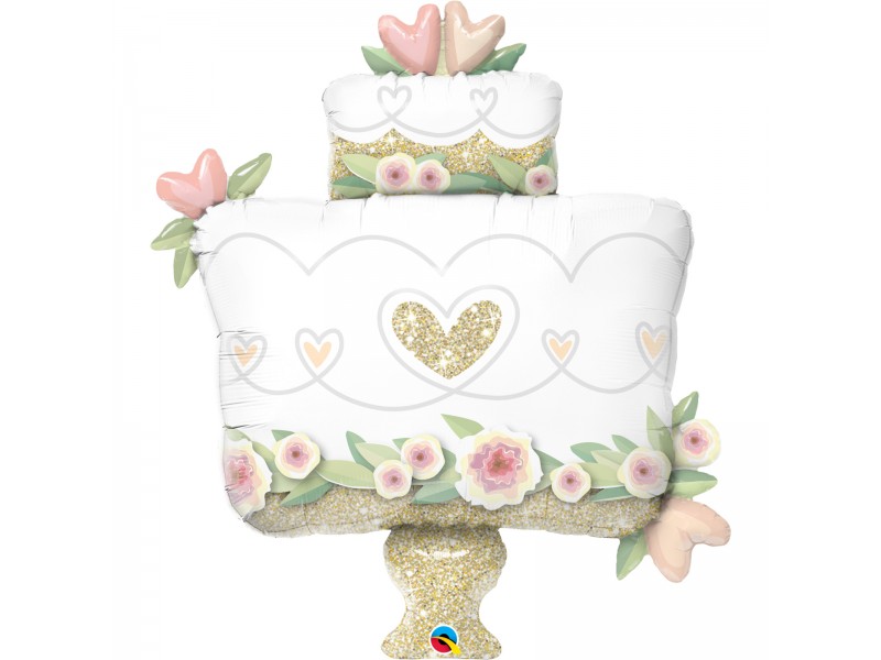 S/SHAPE 41" GLITTER GOLD WEDDING CAKE