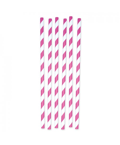 12 CANNUCCE IN CARTA STRIPES FUXIA 2