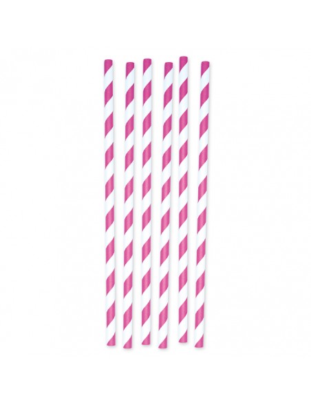 12 CANNUCCE IN CARTA STRIPES FUXIA