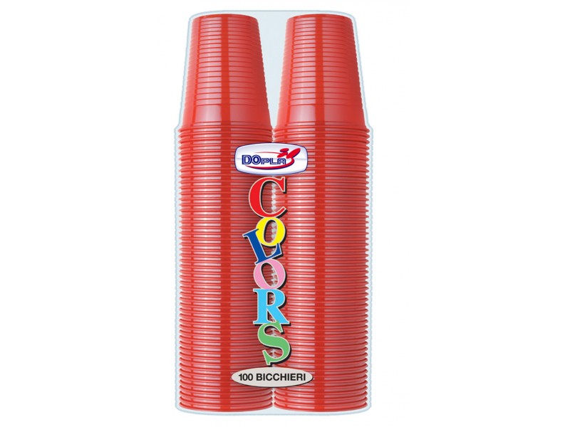 BICCHIERI 200CC ROSSO 100PZ