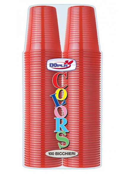 BICCHIERI 200CC ROSSO 100PZ