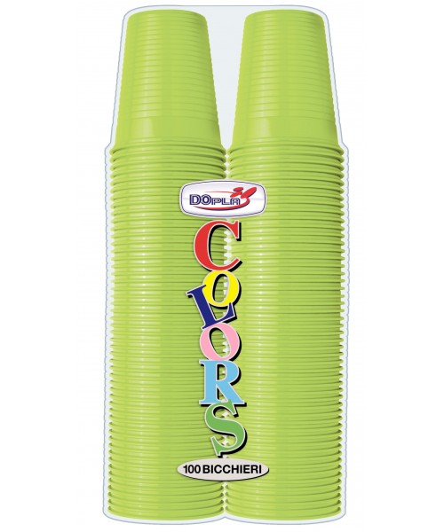 BICCHIERI 200CC VERDE ACIDO 100PZ