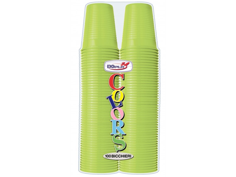 BICCHIERI 200CC VERDE ACIDO 100PZ