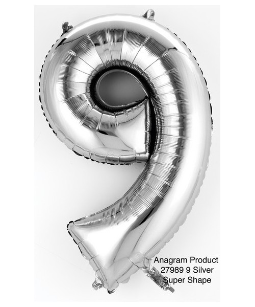 MINISHAPE NUMBERO 9 SILVER CM 40 1PZ
