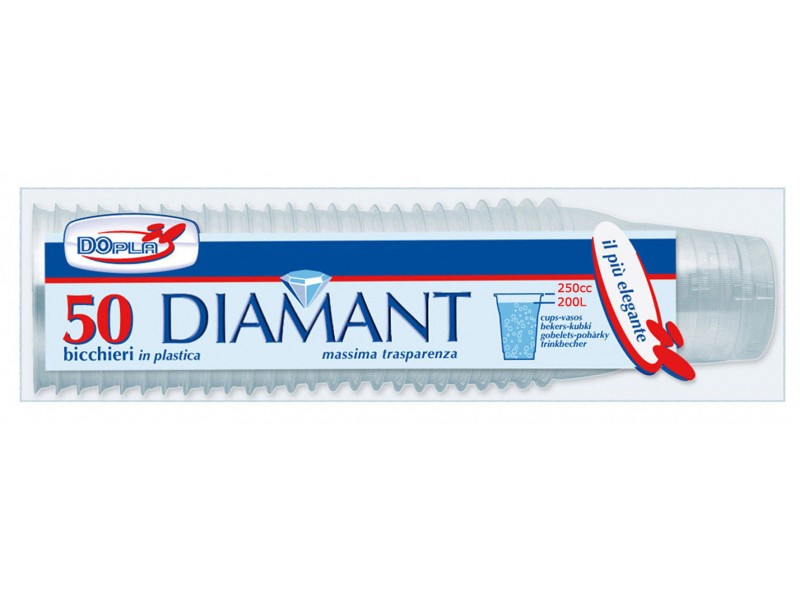 BICCHIERI DIAMANT 250CC (200L) 50PZ TRASP.
