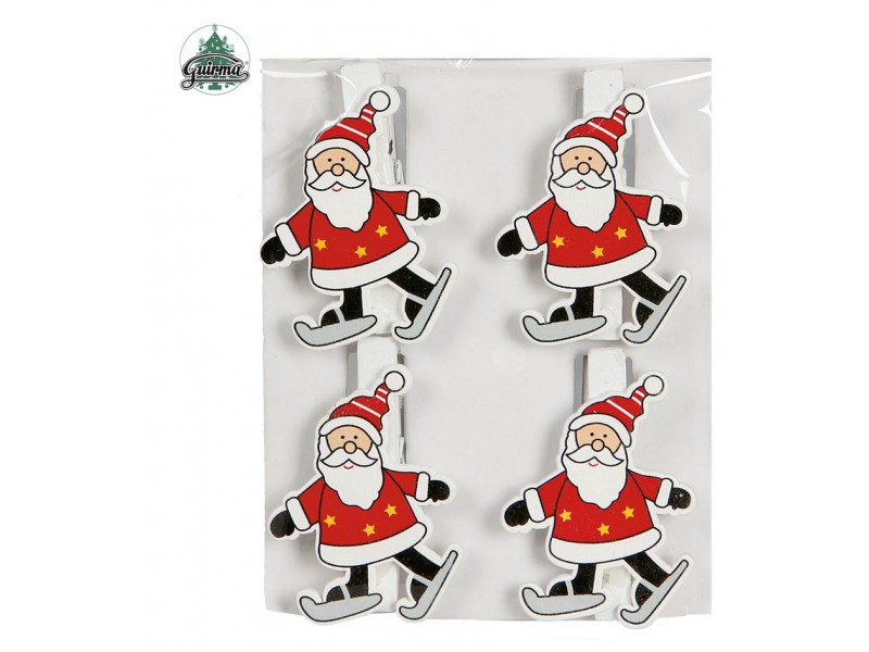 BLISTER 4 BABBO NATALE 4.5 CM CON MORSETTO