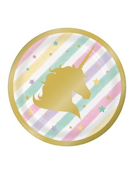 PIATTO 7" UNICORN SPARKLE 8PZ