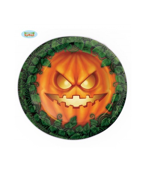 PIATTI PZ. 8 CM.23 HALOWEEN CALABAZA 2