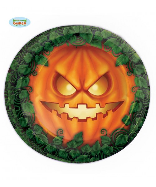 PIATTI PZ. 8 CM.23 HALOWEEN CALABAZA