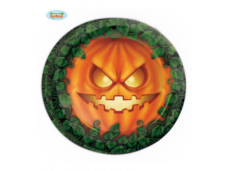 PIATTI PZ. 8 CM.23 HALOWEEN CALABAZA