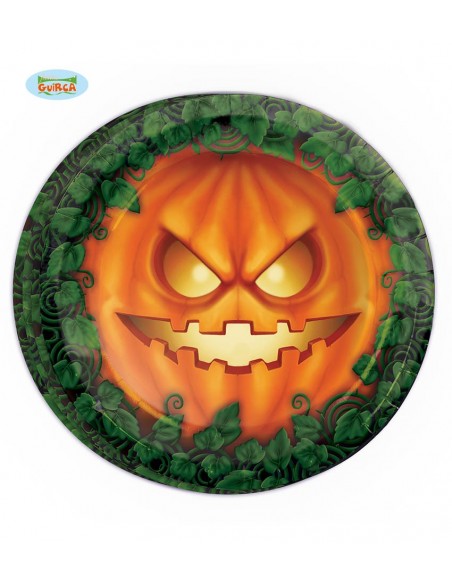 PIATTI PZ. 8 CM.23 HALOWEEN CALABAZA