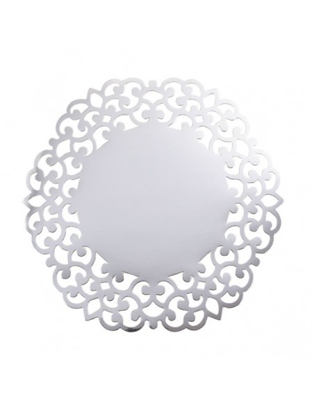 SOTTOPIATTI ARGENTO LASER CARTONCINO 33CM 4PZ