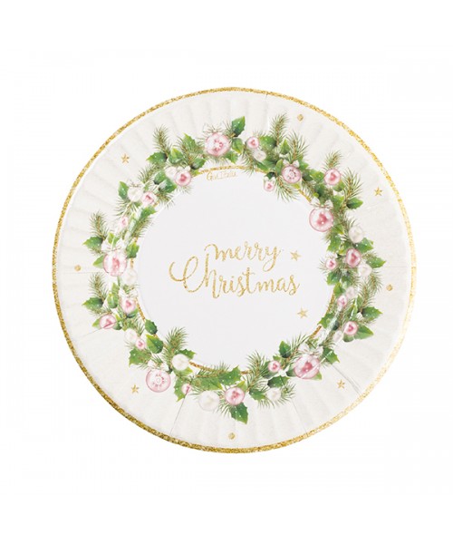 PIATTO TONDO CARTA CHRISTMAS CHIC 8PZ 21CM