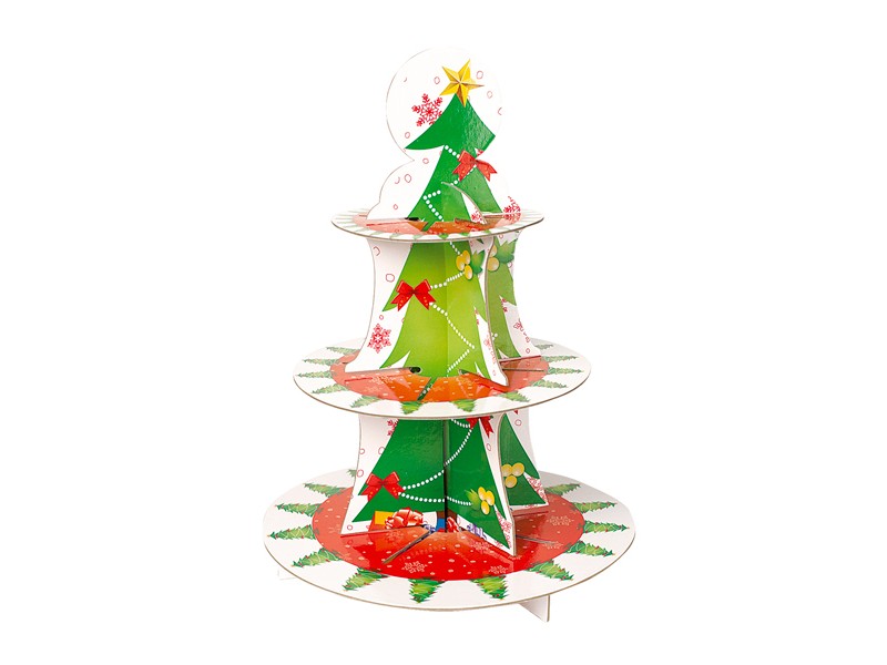 ALZATA 3 PIANI PER DOLCI CHRISTMAS TREE CM30X40,5