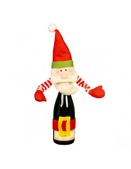 DECORAZIONE PER BOTTIGLIA BABBO NATALE
