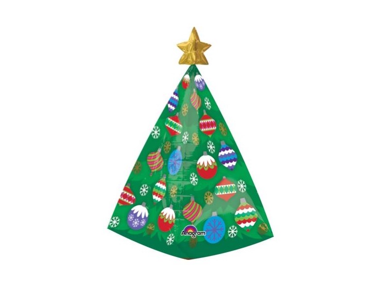 PALLONE MYLAR ALBERO DI NATALE 3D CM. 38X73