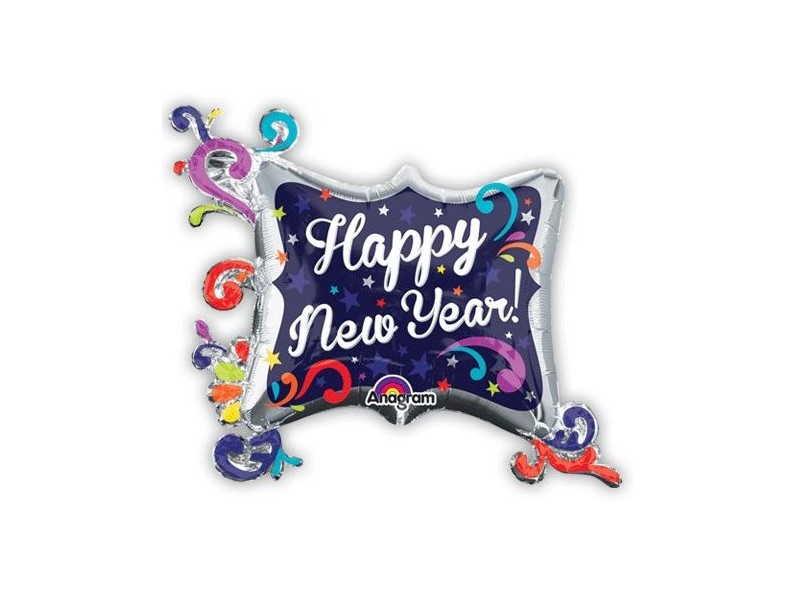 PALLONE MYLAR CORNICE HAPPY NEW YEAR CM. 86X73