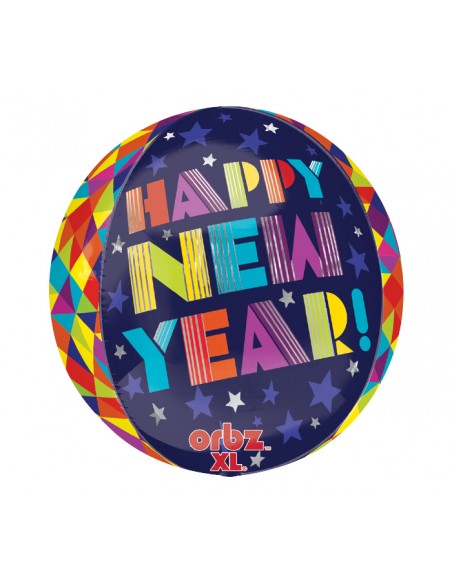 PALLONE MYLAR ORBZ GEOMETRIC NEW YEAR 38X40CM