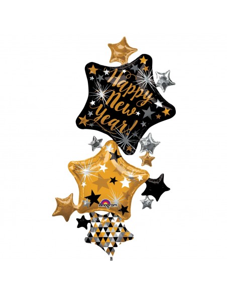PALLONE MYLAR MULTI SHAPE HAPPY NEW YEAR CM. 93X170
