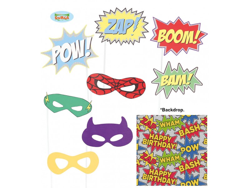 PHOTO PROPS 9 PZ. EROI CON FONDO 75X75 CM