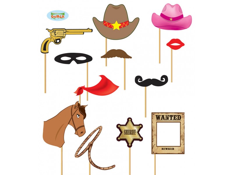 SET PHOTO PROPS COWBOY 12 PCS.