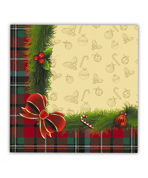 Tovagliolo 33x33 Fiocco Natale Big P.