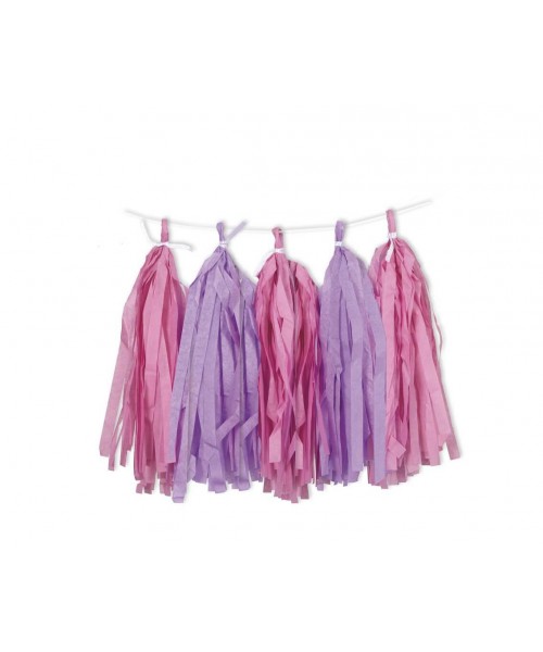 PINK/PURPLE TISSUE TASSEL GARLAND 2
