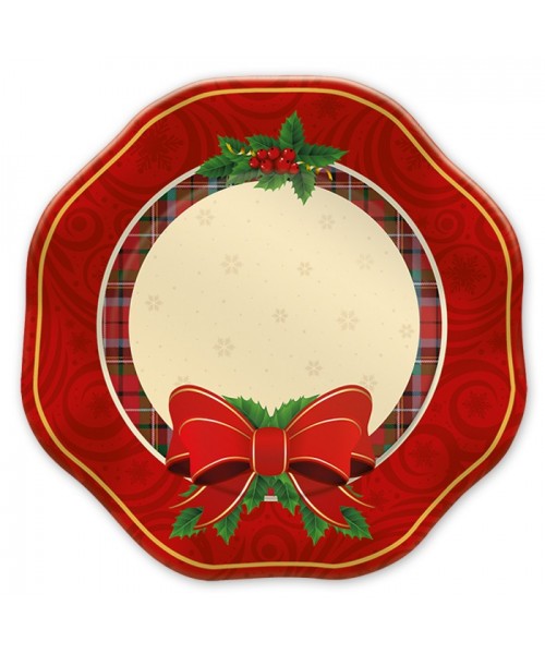 8 PIATTI CM.27 CHRISTMAS RIBBON