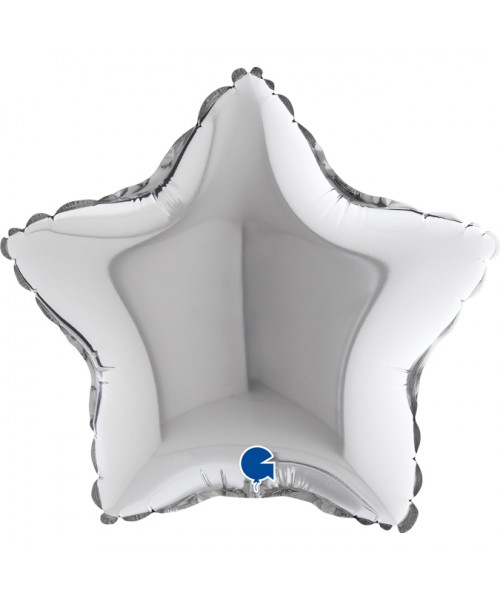 PALLONE FOIL DECO STELLA 9" ARGENTO