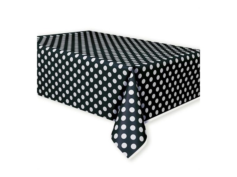 TOVAGLIA PLASTICA 137X274 NERO POIS BIANCHI