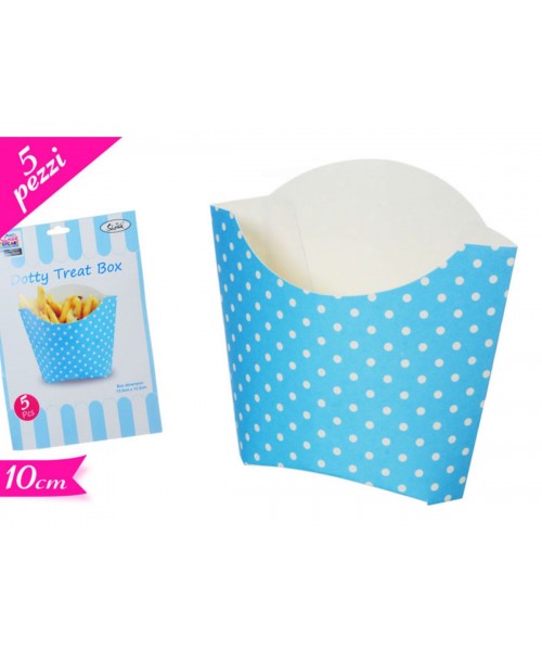 BOX PATATINE 5 PZ CELESTE POIS CM. 10H