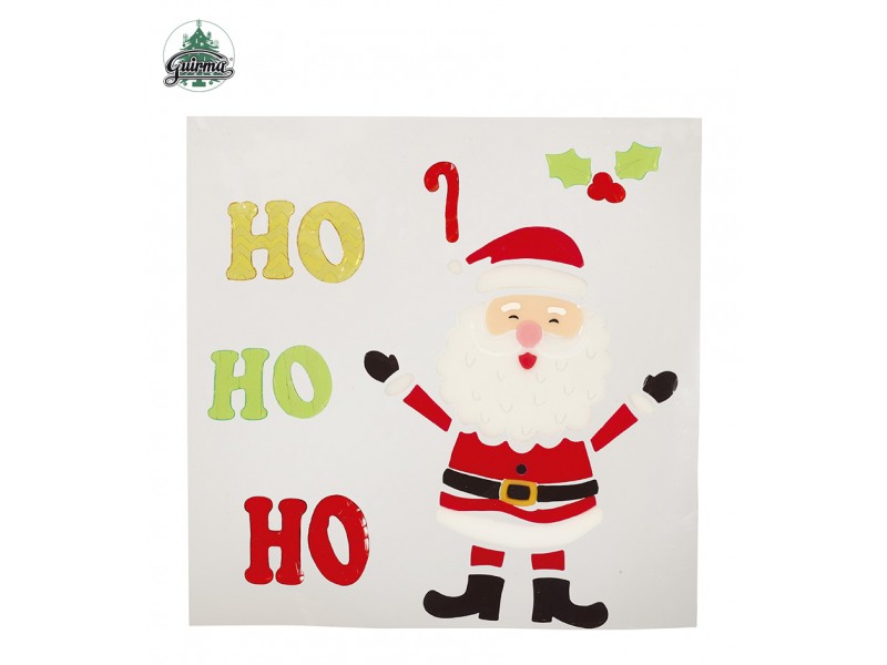 DECORAZIONE GEL BABBO NATALE 25X30CM