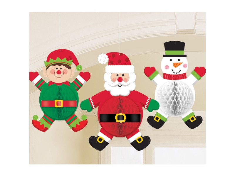 DECORRI 3D ELFO + BABBO NATALE + OMINO 3PZ