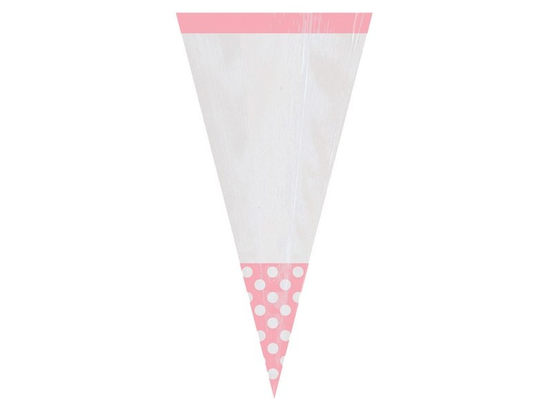 PARTY BAG CONO ROSA POIS 9X24,7CM 10PZ