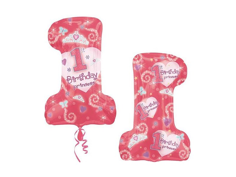 PALLONE MYLAR 1ST BIRTDAY PRINCESS 48X71CM