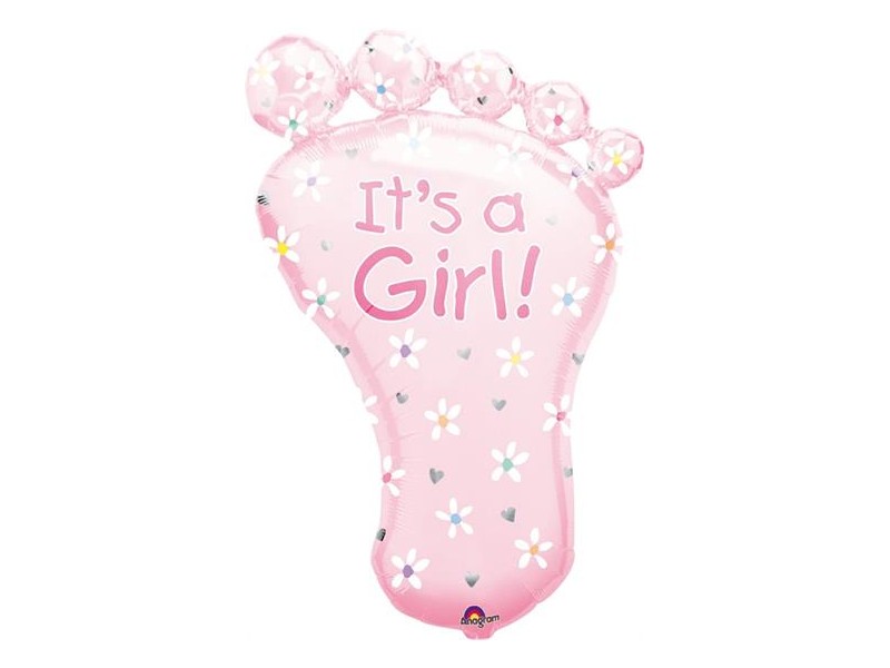 PALLONE MYLAR PIEDINO ITS A GIRL 58X82