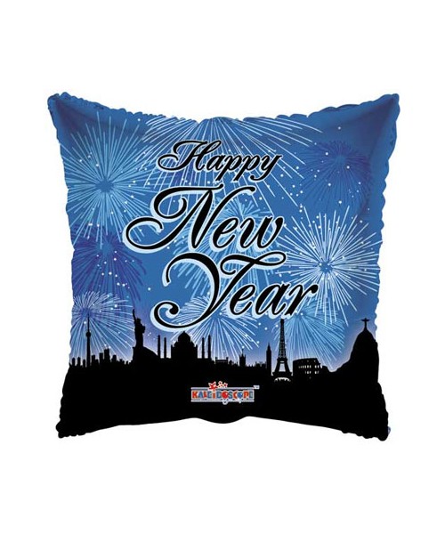 PALLONE MYLAR PILLOW HAPPY NEW YEAR CM. 45