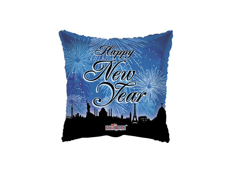 PALLONE MYLAR PILLOW HAPPY NEW YEAR CM. 45