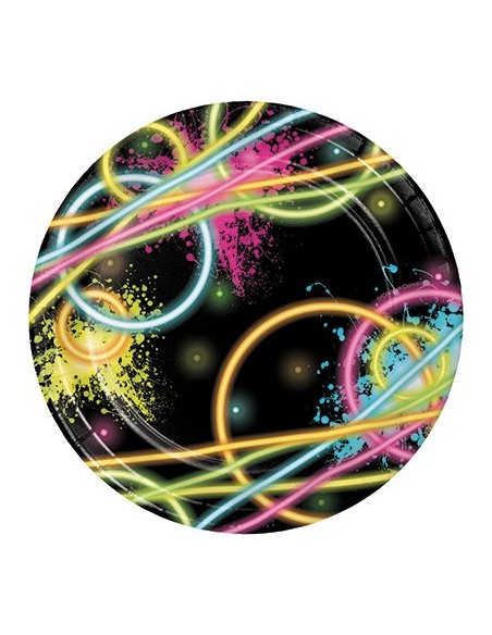 PIATTO 7" GLOW PARTY FLUO 8PZ