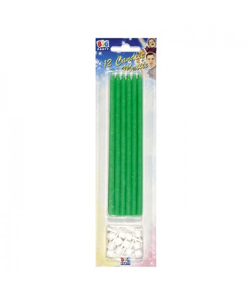 Cand.matite+supp. verde fluo. 12pz