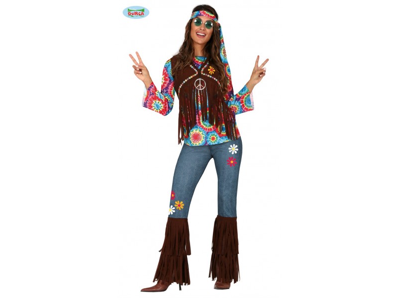 COSTUME DONNA HIPPIE TG.M 38 -40