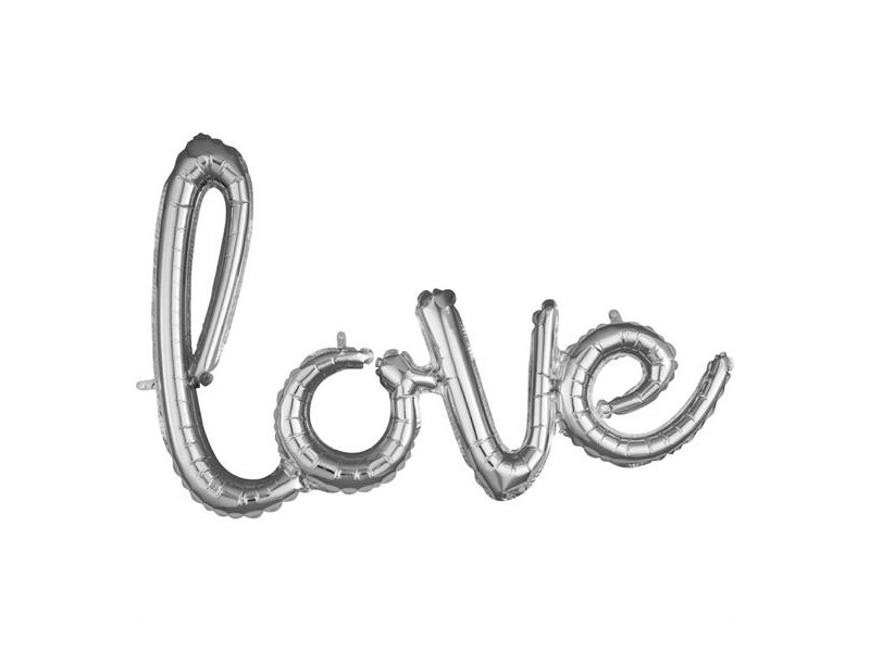 PALLONE SCRITTA LOVE SILVER DIM. 78X53CM