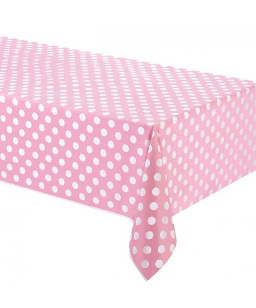 TOVAGLIA PLASTICA ROSA POIS 137X274CM 2
