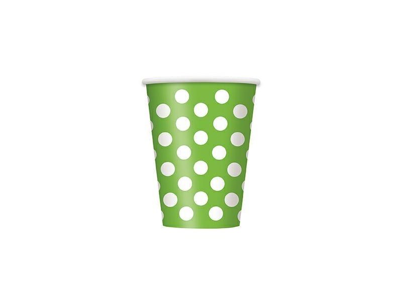 BICCHIERE PZ. 6 VERDE POIS BIANCHI 355ML