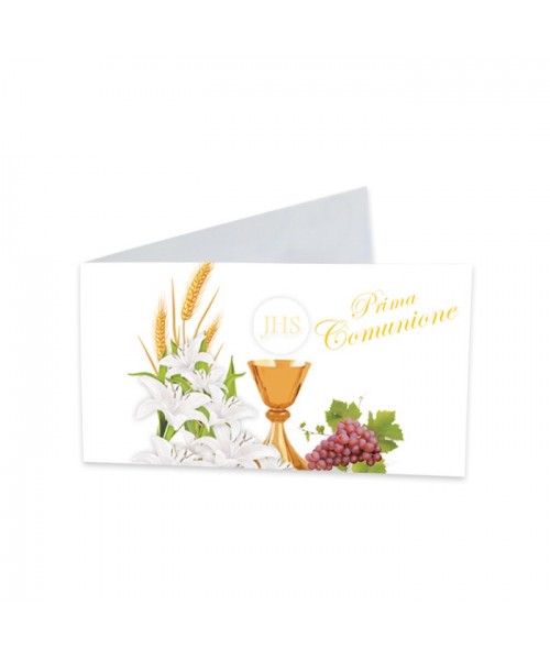 25 BIGLIETTINI COMUNIONE LILY CM.9X2