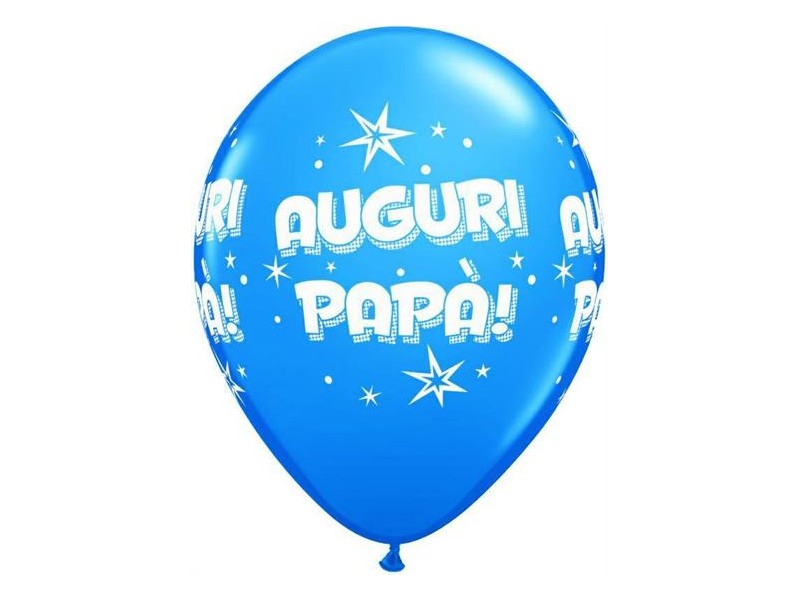 PALLONI LATTICE 12" ST. AUGURI PAPA' CELESTE/ BLU PZ.50